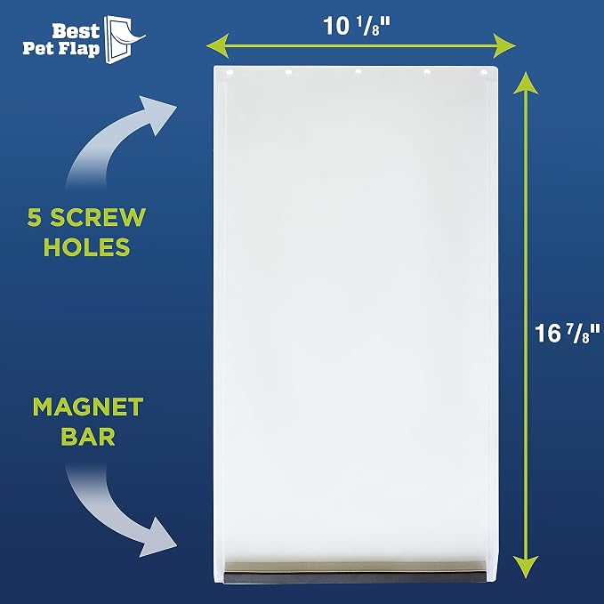 Best Pet Flap Large Replacement Dog Door Non PVC Flap Fits PetSafe PAC11-11039 - Measures 10 1/8" x 16 7/8" Longer Lasting, Most Energy Efficient, Less Shrinkage, BPA Free (Pack of 2)