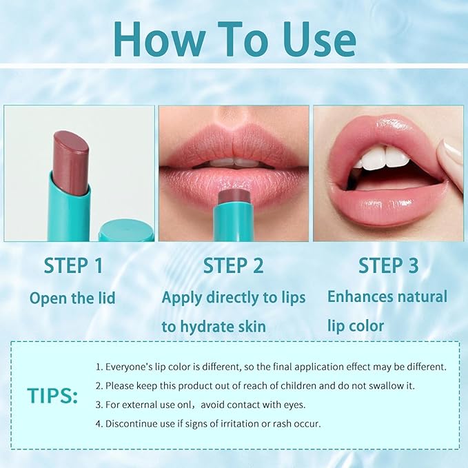 Lip Tint Hydrating, Moisturizing Lip Oil Balm, Long Lasting Waterproof Lip Gloss Non-Stick Cup Lipstick Set, Natural Ingredients Strong Moisturizing Lipstick (Peach Coral)