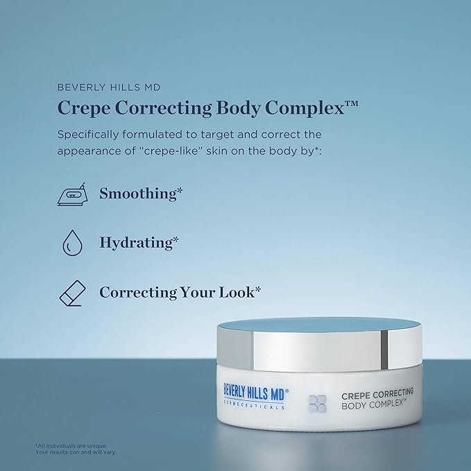 Beverly Hills MD Crepe Correcting Body Complex- Reduce Wrinkles & Smooth Skin- Full Body Anti-Aging Cream for Firming and Hydrating- Correct Thinning Skin on Chest, Arms, Legs, Stomach w/Niacinamide