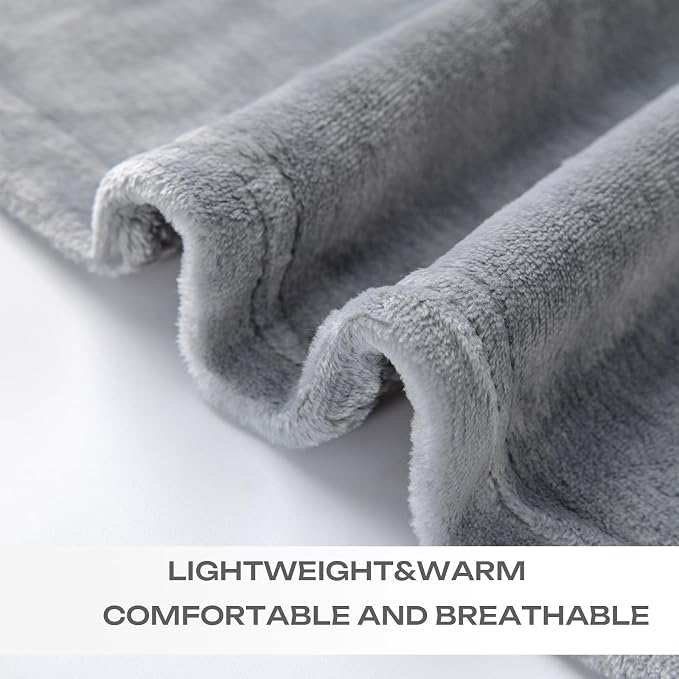 Grey Fleece Plush Throw Blanket 60"x80"for Couch Sofa Fuzzy Cozy Flannel | Super Soft Lightweight Microfiber Blanket for Bed Chair bedroom Home Decor All Season,Birthday Gifts for Women Mom Adult