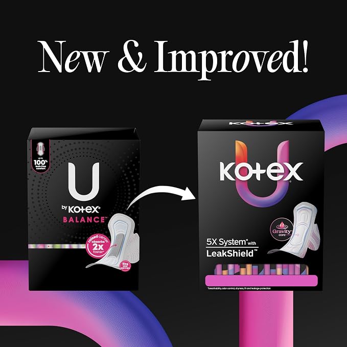Kotex Ultra Thin Pads, Heavy Absorbency, 56 Count (Packaging May Vary)