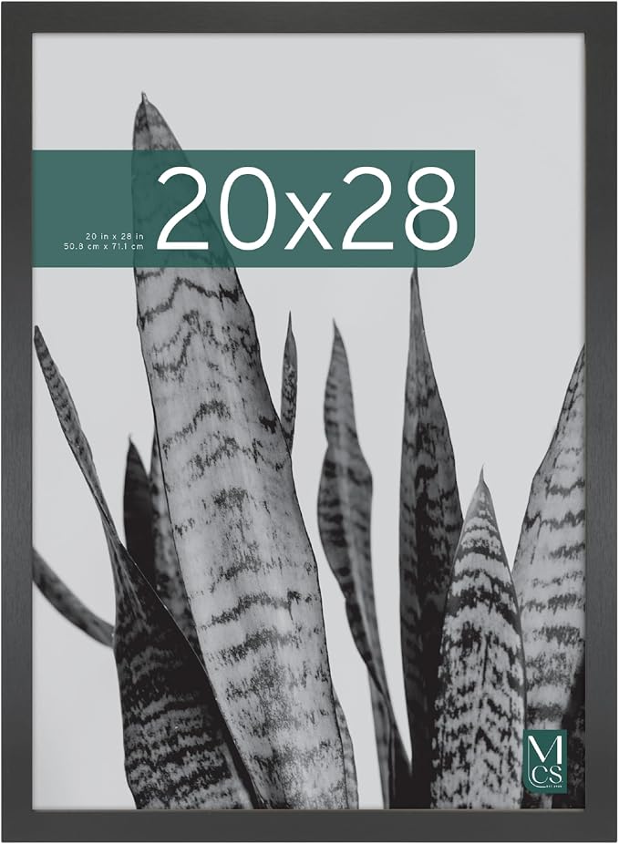 MCS Studio Gallery 20x28 Poster Frame Black Woodgrain Engineered Wood, Vertical & Horizontal Wall Hanging Large Picture Frame for Photos, Posters & Art Prints (1-Pack)