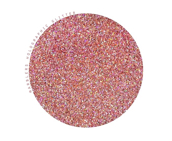 MARBLERS Holographic Face & Body Glitter [Holo Pink Rose] 0.18oz (5g) | Fine | Non-Toxic | Cruelty-Free | Festival, Rave & Party Makeup | Eye, Hair, Nail Polish, Eyeshadow | Nail Art | Gel Nail