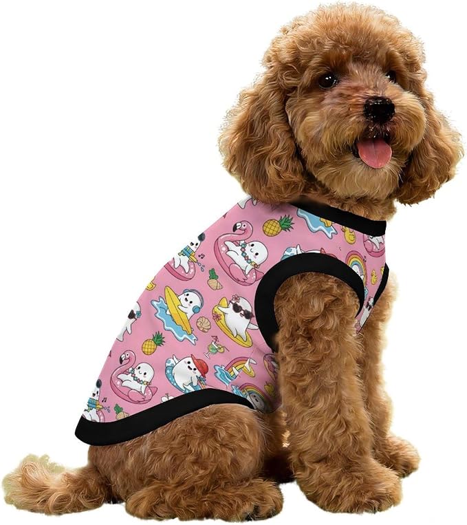 Halloween Pet Vest Spooky Pool Pet Shirts Large | cute boo Dog Shirt Vest cute pet Sleeveless Vests Ice Silk Dog T-Shirts holiday Dog Clothes Halloween Canine Wear
