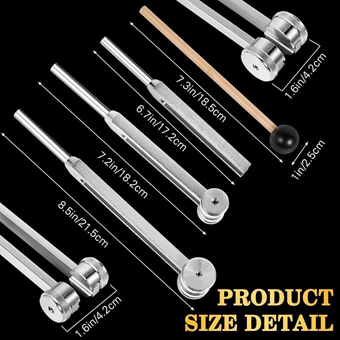 Tuning Forks Set(128Hz,256Hz,512Hz) Medical-Grade Weighted & Unweighted Tuning Fork for Healing Chakra/Sound Therapy/Yoga and Meditation Frequency Healing Devices Good Gift for Women