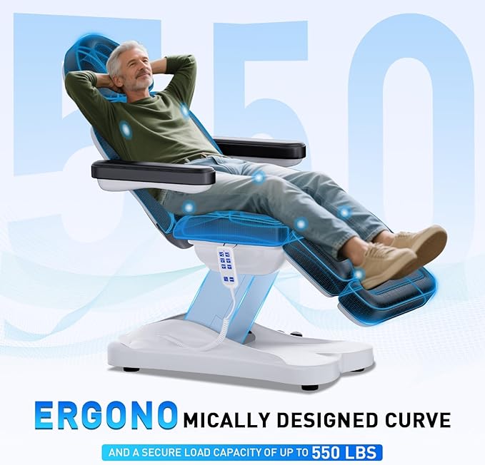 Fully Electric Massage Table with Lift, 1500lbs Capacity - Professional Adjustable Facial Bed for Estheticians, Spa & Waxing, Heavy-Duty 550lbs Capacity 2r5 2r7 (Black - Fully B)