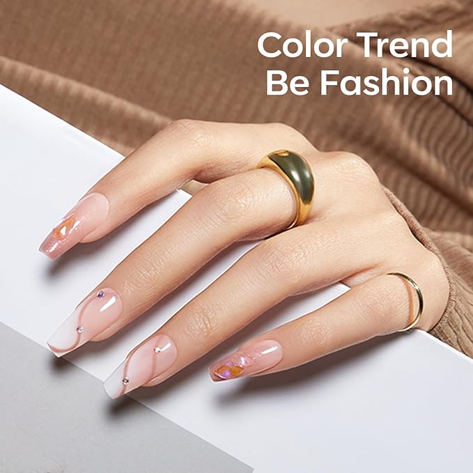 modelones Peach Gel Nail Polish, 15 ML Carly Coral Orange Color Fall Gel Polish Soak Off Led Autumn Nail Art Gel Manicure Salon DIY Gifts