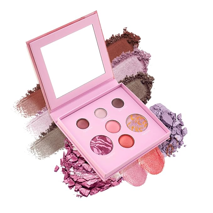 Color Nymph Face Makeup Palette, Glow & Matte Baked Trio Palettes -Highlighters, Blushes, Eyeshadows Fit for All Skin Tones Travel-Friendly Highly Pigmented Silky Smooth, Easy to Blend - B