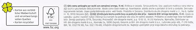 Anti-Wrinkle Eye Cream Q10 with Omega Complex - Perfume-free, PEG-free, Vegan, Not Tested on Animals - 15 ml by Balea