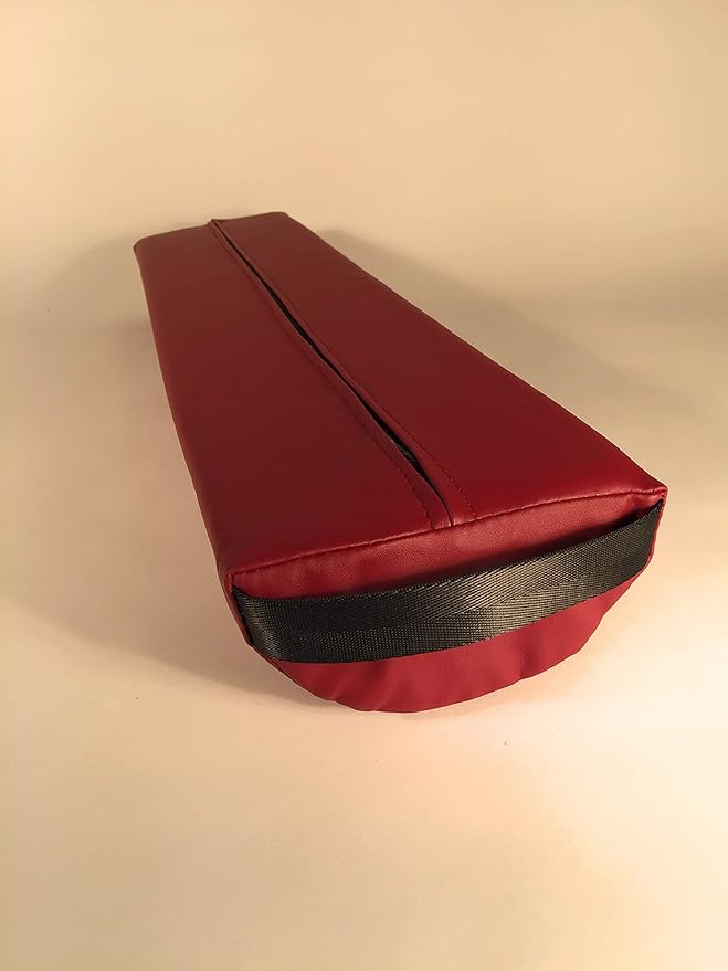 NRG Half Round Massage Bolster - Durable Massage/Spa Table Pillow Cushion - Positioning Bolster with Carrying Strap - CFC Free Foam, NaturSoft Vinyl Cover - 3 x 6 x 26 Inches - Color: Burgundy