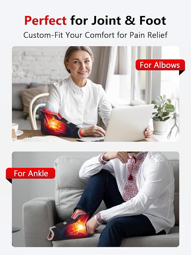 Red Light Therapy for Feet, 660nm & 850nm Near Infrared Light Therapy Heat Therapy Foot Wrap with Timer, Infrared Light Shoe for Foot Ankle Heel Joint.