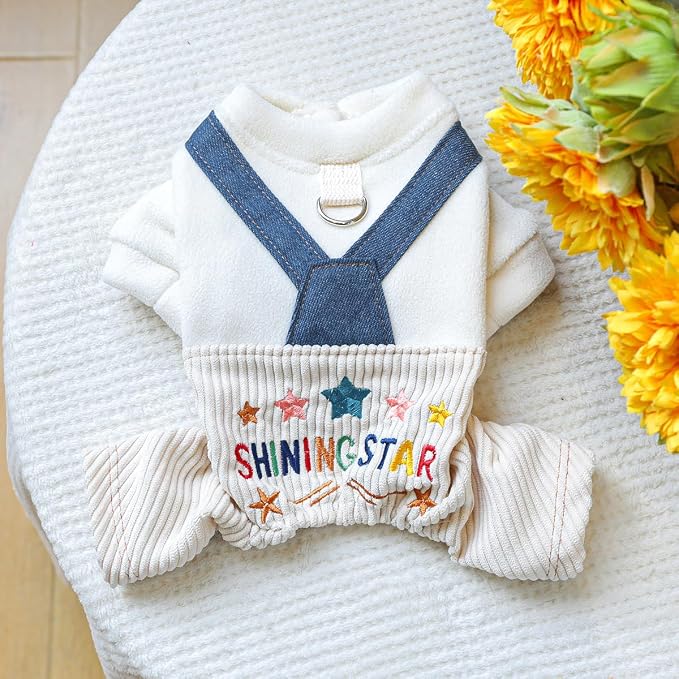 Dog Stylish Overalls Comfortable Puppy One Piece Outfits Summer Bib Overalls for Small Dogs Cute Pet Jumpsuit Onesie Chihuahua Yorkies Birthday Holiday Clothes Costume