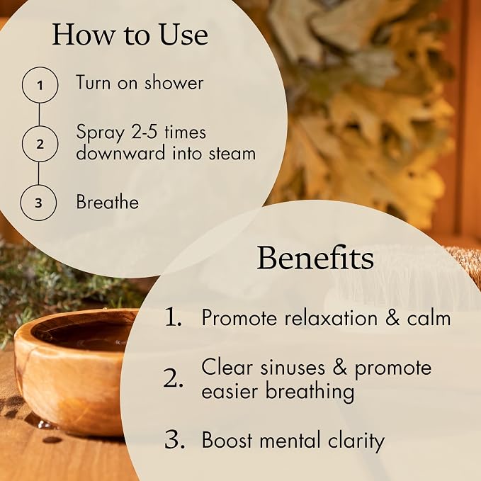 Eucalyptus Shower Spray - 100% Pure Eucalyptus Spray, Spa-Grade Aromatherapy Shower Mist - Essential Oil Steamer, Made in USA (2 oz)