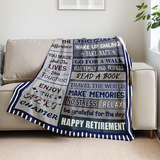 Sruemiul Retirement Gifts for Men, Retirement Blanket for Men 60"x80"