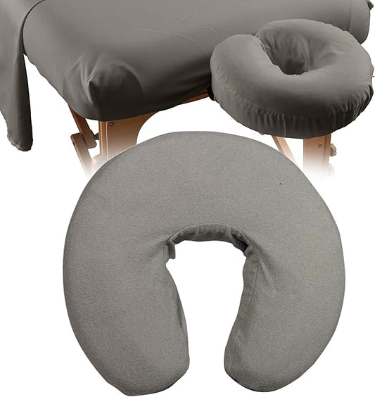 NRG Deluxe Flannel Face Cradle Covers 100% Brushed Cotton Face Rest Covers - Protect Your Massage Table Face Cradle - Adds Warmth and Comfort - 13" x 13" x 6" - 200 Thread Count - Color Stone