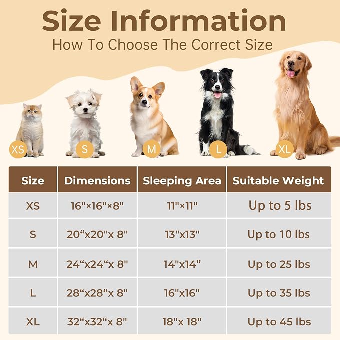 Calming Extra Large Donut Dog Bed, Anti-Anxiety Round Soft Fluffy Plush Faux Fur Washable Anti-Slip Pet Bed for Medium Dogs Up to 45 lbs 32in (Camel)