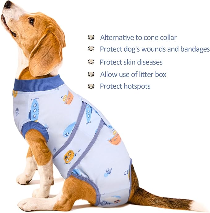 Kuoser Recovery Suit for Dogs Cats, Soft Dog Surgery Suit Female Male Spay | Professional Dog Onesie for Surgery, Substitute E-Collar & Cone, Prevent Licking Dog surgical suit Pet Neuter Suit