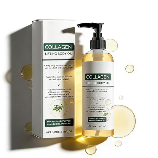 Hydrating Collagen Oil for Body & After Shower - Collagen Lifting Body Oil with Moisturizing Anti Aging Formula, Lightweight Non-Greasy to Smooth Wrinkles & Soften Crepey Skin, 3.8 Fl Oz (1pc)