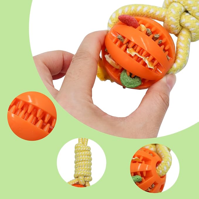Mini Pig Supplies, 3 Pack Treat Dispenser Ball Toys for Pigs, Plastic Food Foraging Ball with Rope for Pigs, Pig Toys for Pet Pig