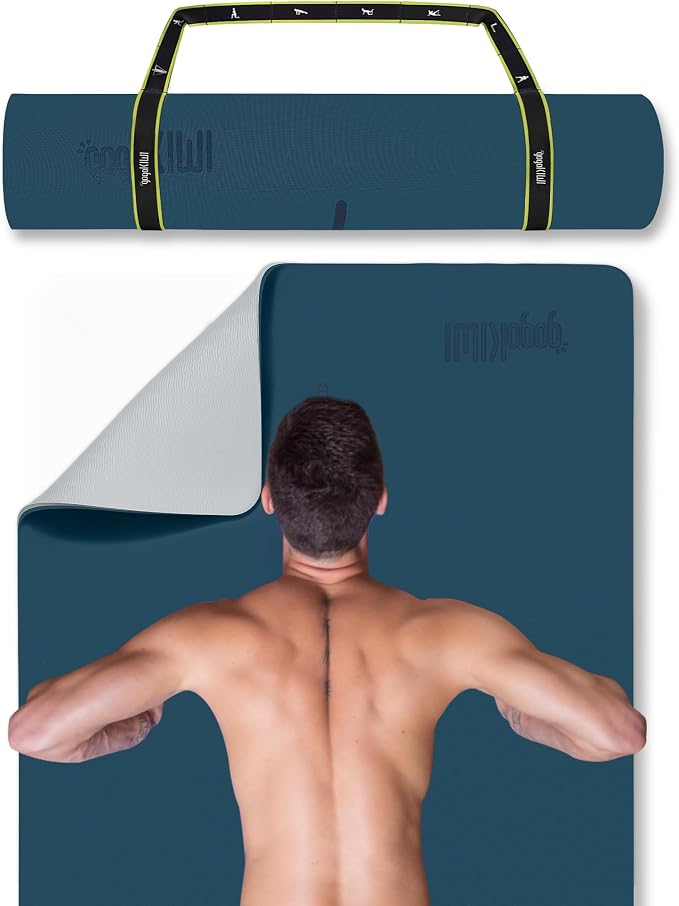 Gogokiwi Extra Wide Yoga Mat for Men Women (72"L x 36"W) Non Slip Fitness & Exercise Mat with Alignment Marks for Yoga, Pilates, Floor Workouts