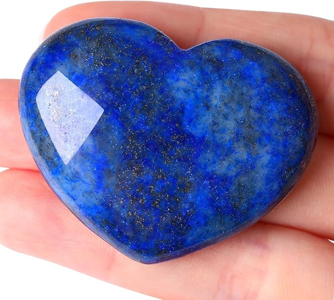 MAIBAOTA 45 mm Lapis Lazuli Stone Large Heart Stone Healing Crystals Natural Crystal Heart Reiki Gemstone Polished Heart Shaped Rocks Meditation Mothers Day Crystal Gifts for Mom Her