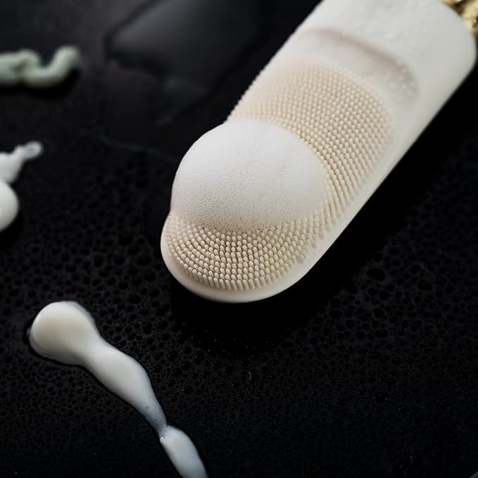 DARCASE Premium Facial Cleansing Brush with Silicone Bristles & Heated Eye Massage, Silicone Face Scrubber Exfoliator for Cleansing & Care, Face Cleanser for Women and Men, Facial Skin Care Products