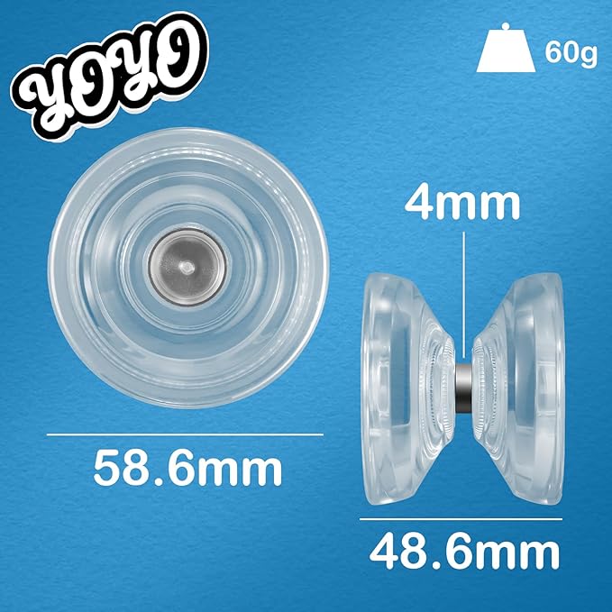 WATIEOBOO yo yo P02 Dual Mode Plastic Crystal yoyo, Responsive Yoyos Converts to Non-Responsive Yo Yo, Beginner yo-yo, and Adult Professional YoYo, Trick yoyo