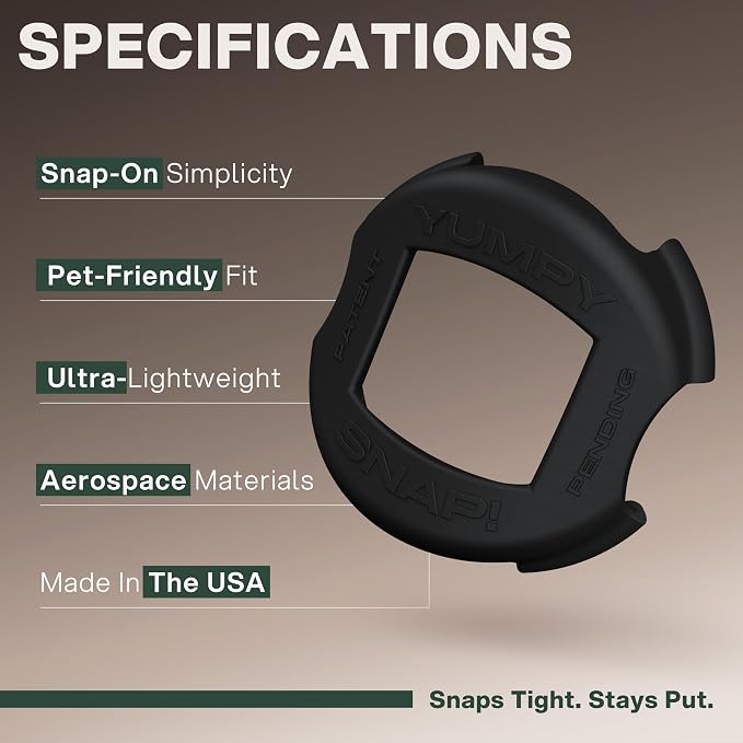 SNAP! AirTag Holder - 3/8" & 5/8" Set - for Cats, Kittens, Puppies, & Small Dogs - Fits Collars, Harnesses, Straps, Bags & More - Made in USA - Ebony