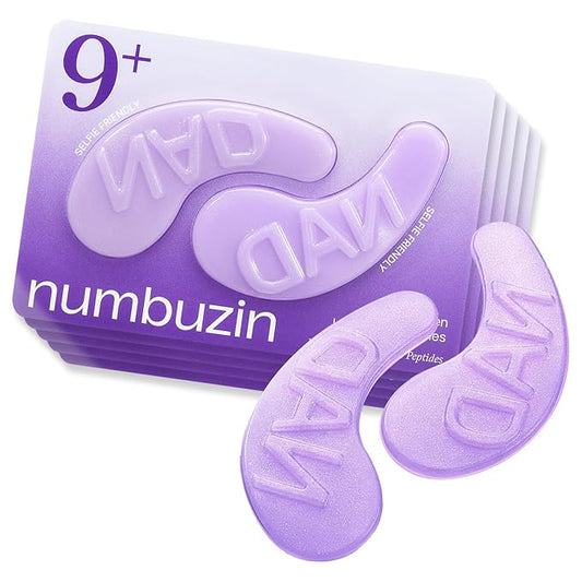 numbuzin No.9 Eye Patches | NAD+ Collagen Under Eye Patches | Dark Circles, Cooling, Depuff Eyes, Wrinkles with Peptides, Caffeine, Niacinamide | Plumping and Firming | 5 Pairs, 10 Patches