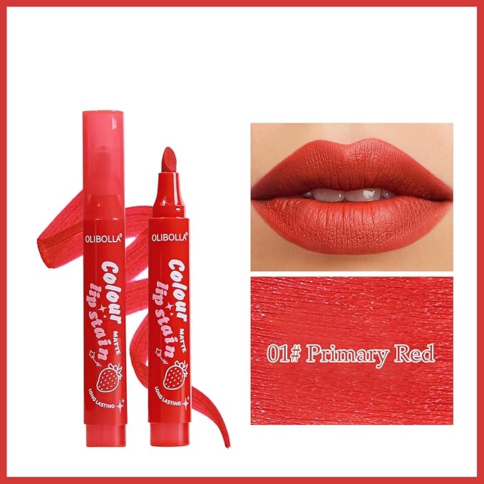 Matte Lip Stain Pen - Transfer Proof & Waterproof Lip Liner, Velvety Smooth, Highly Pigmented Full Coverage, All Day Wear (0.12 fl.oz)