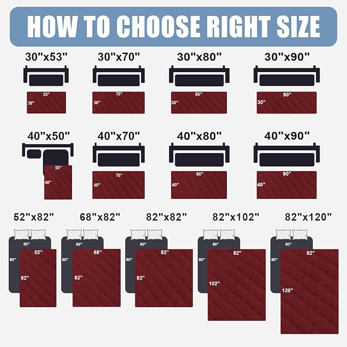 Smiry Waterproof Reversible Pet Couch Covers for Dogs | Pet Friendly, Soft Fabric, Washable Sofa Furniture Protector for Dogs Cat Kids, Checkered (40"x70", Wine Red/Beige)