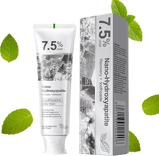 Hydroxyapatite Toothpaste, 7.5% Nano Deep Cleaning Toothpaste for Advanced Enamel Protection, Sensitive Relief Fluoride Free Effective Toothpastes, with Fresh Mint (4.2 Fl Oz (Pack of 1))