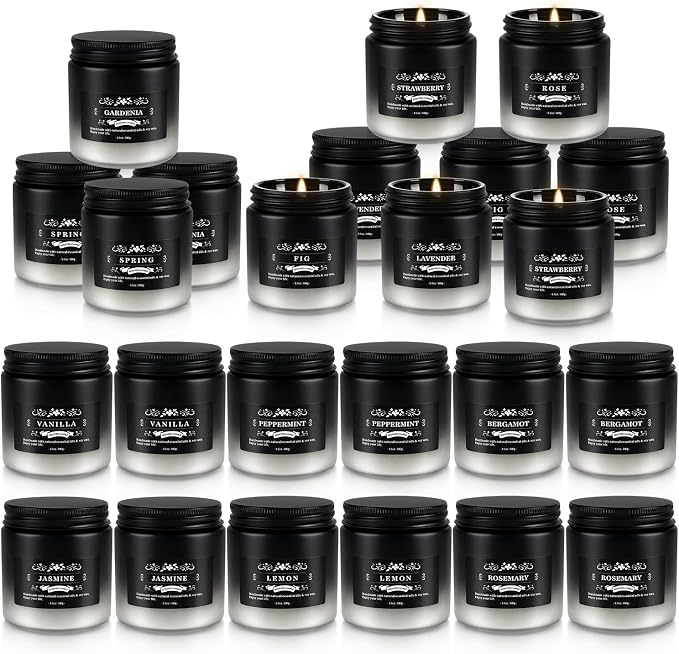 YOROXRG 24 Pack Scented Candles with Added Natural Essential Oils, 3.5oz, Suitable for Various Festivals, Parties, Yoga, and Home Scened