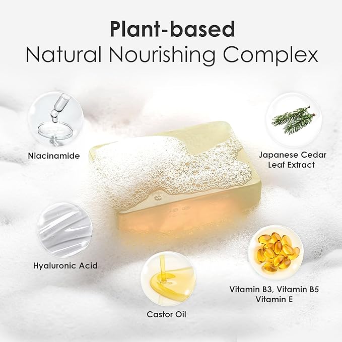 ARWIN Glycerin Soap Bar 180g / 6.3 oz for Face & Body, Natural Transparent Soap for Sensitive Skin, Gentle Cleansing, Hydrating & Soothing with Phytoncide, Japanese Pine Scent, SLS & Triclosan Free