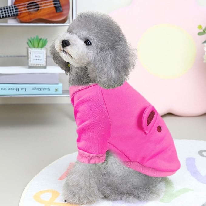 Rose Cute Dog Sweater Soft Winter Clothes for Small Dogs, M | Classic Rose Knit Pullover, Fall Winter Outfit, Elastic Cuffs, Holiday Party Matching, Machine Washable Sweatshirt for Pets