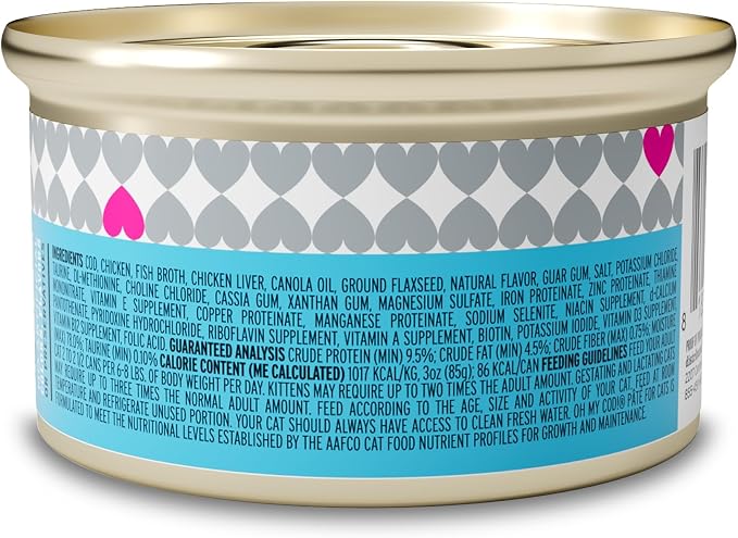I and love and you Wet Cat Food - Oh My Cod Pâté - Cod Recipe, Grain Free, Filler Free, 3oz Pack of 24 Cans | Grain-free cod recipe pate. Pure real meat with no fillers.