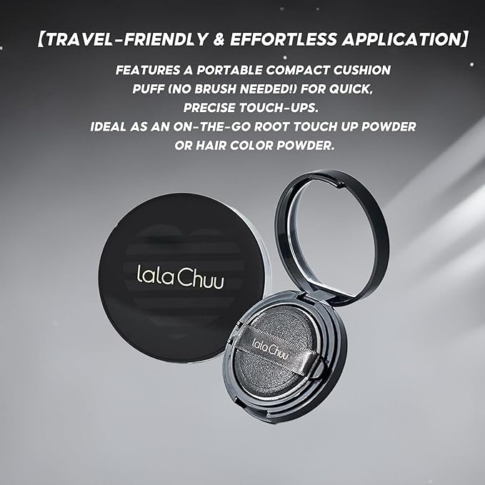 LALACHUU Hair Powder, Hair Powder for Women & Men Root Touch Up Hair Color, Hairline Powder Instantly Gray Water-Resistant Bald Spot Concealer 0.53 Ounce, Dark Brown