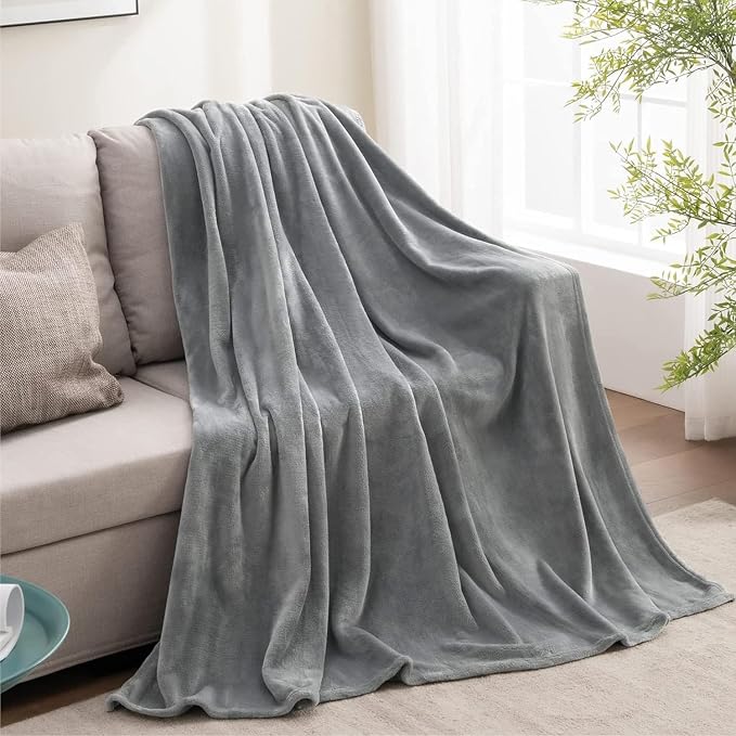 BEDELITE Fleece Blanket Soft Plush Twin Size Blanket Grey 60"x80" | Ultra Soft Fleece, Plush Microfiber, Lightweight Warmth, All Season Comfort, Fade Resistant, Machine Washable, Couch Sofa Bed