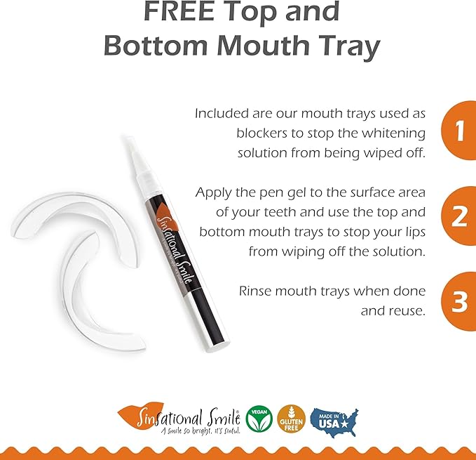 Sinsational Smile Teeth Whitening Pen, Up to 60 Treatments - Safe, Fast, Simple, Effective, Removes Stains, No Sensitivity, Enamel Safe, for Sensitive Teeth & Gums