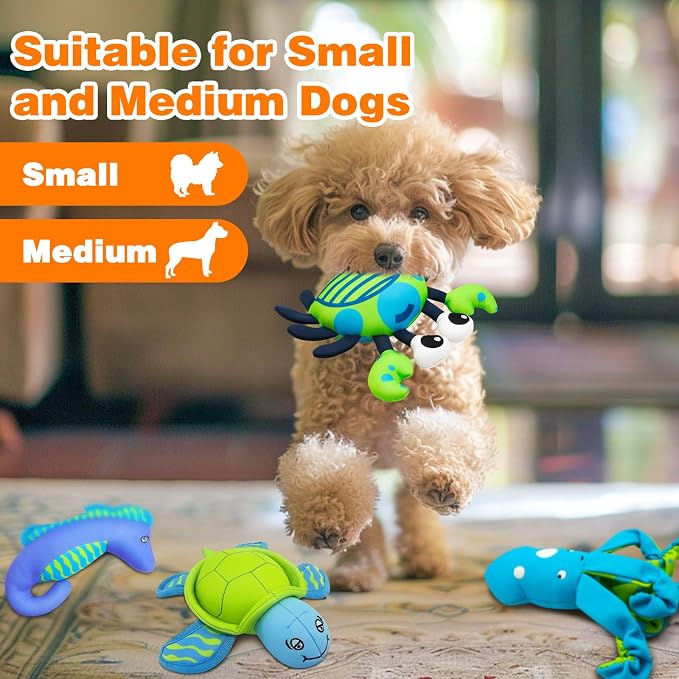 Squeaky Dog Toys, Floating Dog Toys for Indoor or Outward Play, Crab Interactive Dog Gifts for Small and Medium Dogs
