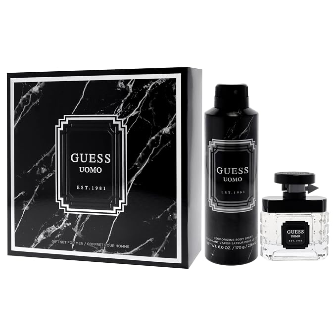 Guess Uomo by Guess for Men - 2 Pc Gift Set 1.7oz EDT Spray, 6oz Deodorizing Body Spray