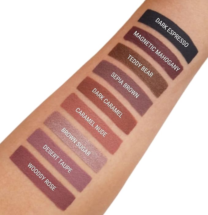 Aromi Sepia Brown Matte Liquid Lipstick | Grey Brown Lip Color, Greige, Vegan and Cruelty-free, Waterproof, Long-Lasting Lipstick, Dye-free (Sepia Brown)