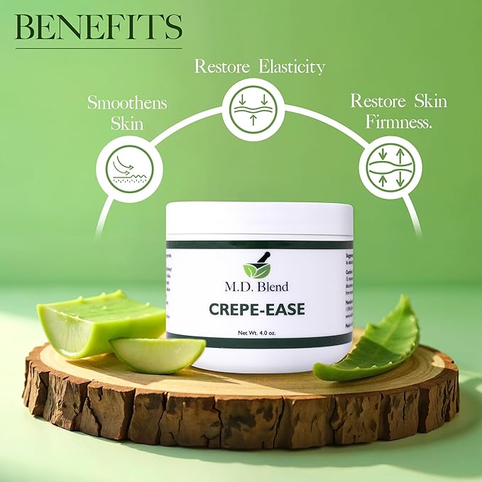 Crepe-Ease Body Moisturizer Anti Aging Retinol Cream Firming, Smoothing & Hydrating Cream for Crepey Skin on Neck, Arms & Legs Crepe Skin Repair, Advanced Crepe Fix, 4 oz