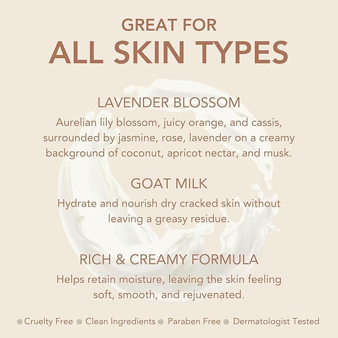 Dionis Goat Milk Hand & Body Cream Lavender Blossom 3.3oz (Pack of 1)
