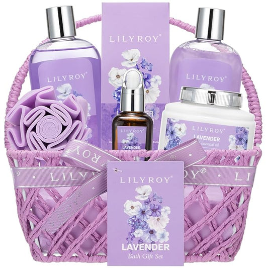 Mothers Day Gifts for Women - Lavender Bath and Body Gift Set for Women, Spa Gift Basket | Mothers Day Gifts for Mom, Birthday, Self Care, Valentines Day, Christmas Gift, All Occasion