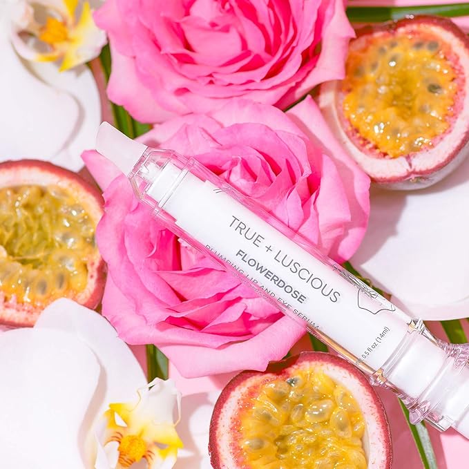 True + Luscious Lip Plump & Eye Serum | Hydrating Anti-Aging Treatment with Hyaluronic Acid & Stem Cells | Plump Lips and Reduce Dark Circles, Crows Feet, & Fine Lines | Clean Vegan & Cruelty Free
