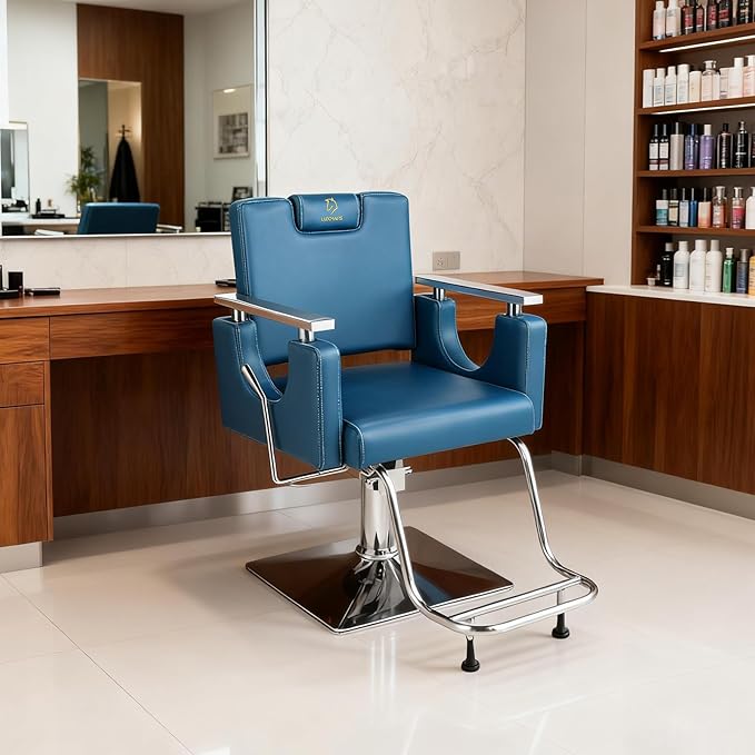 Heavy Duty Barber Chair, 360° Swivel Reclining Salon Chair for Hair Stylist, Height Adjustable Hydraulic Hairdressing Chair with Footrest for Barber Shop, Beauty Salon, Hairdressers