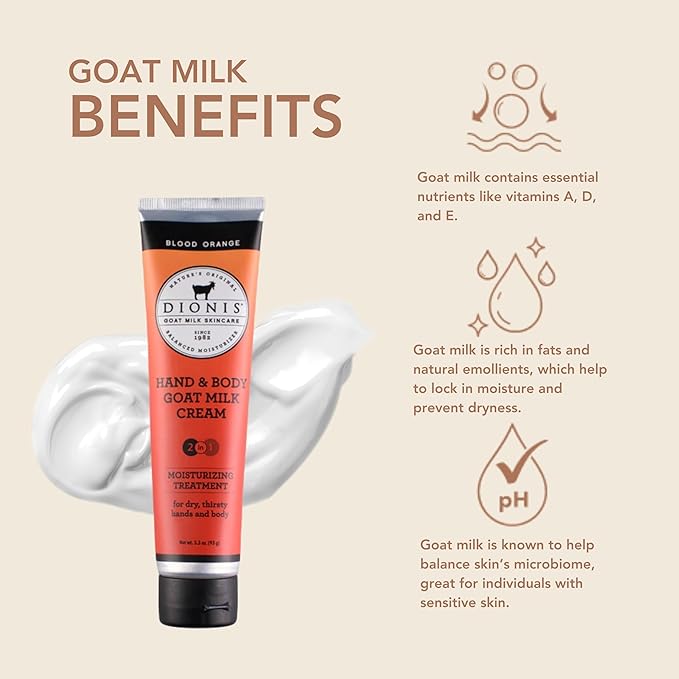 Dionis Goat Milk Hand & Body Cream Blood Orange 3.3oz (Pack of 1)