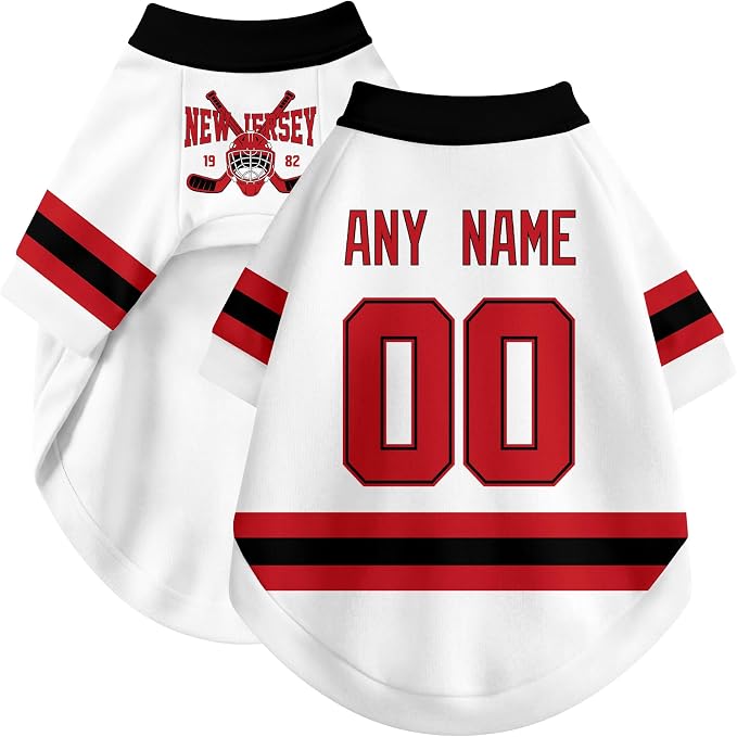 New Jersey Dog Clothes Personalized Pet T Shirt for Dogs Gift | Custom Name Number Jersey Style Pet Shirt for Dog
