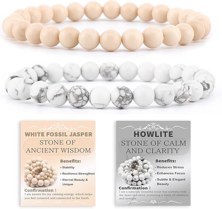 NCB 2.3-Piece 4mm Natural Crystal Gemstone Stretch Bracelets – Handmade Reiki Energy Healing Jewelry for Meditation,Yoga, Unisex